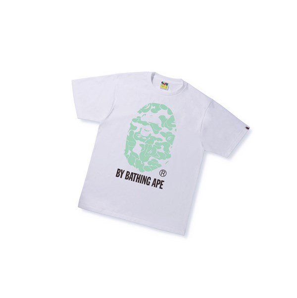 Tricko A BATHING APE Bape Text Code Camo By Bathing Ape Tee Kratke Sleeve Panske Biele | 2493-TMRID