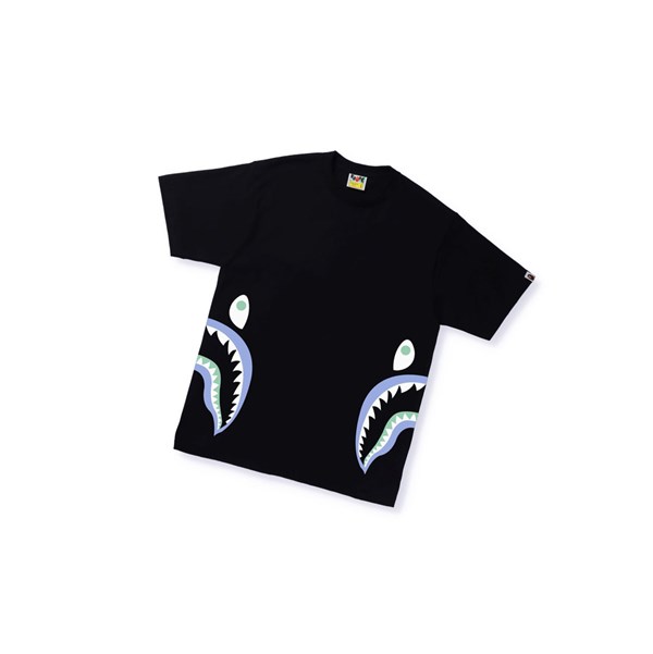 Tricko A BATHING APE Bape Text Code Camo Side Shark Tee Kratke Sleeve Panske Čierne | 8607-ZLBUX