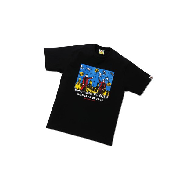 Tricko A BATHING APE Bape X Gilbert & George Flight Tee Kratke Sleeve Panske Čierne | 5706-PRDFW