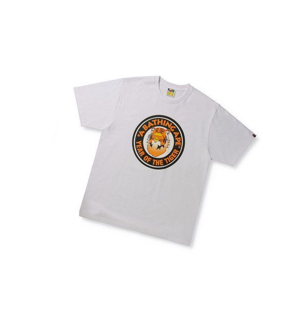 Tricko A BATHING APE Bape Year Of The Tiger Tee Kratke Sleeve Panske Biele | 4615-WCQHM