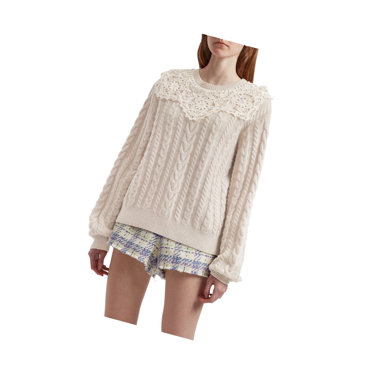 Blúzky A BATHING APE Bape Asymmetric Knit Svetrove Saty Crew Neck Knitwear Damske Béžové | 4983-KMDRJ