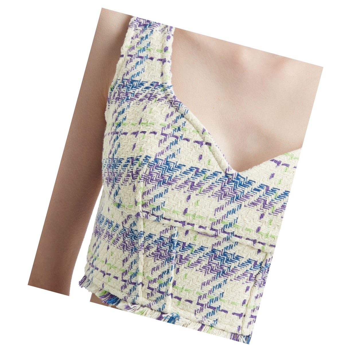 Blúzky A BATHING APE Bape Checked Crop Top Bez Rukavov Damske Violet | 3024-XDPYN