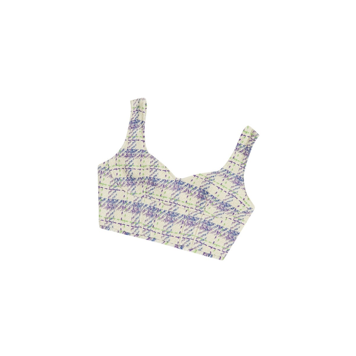Blúzky A BATHING APE Bape Checked Crop Top Bez Rukavov Damske Violet | 3024-XDPYN
