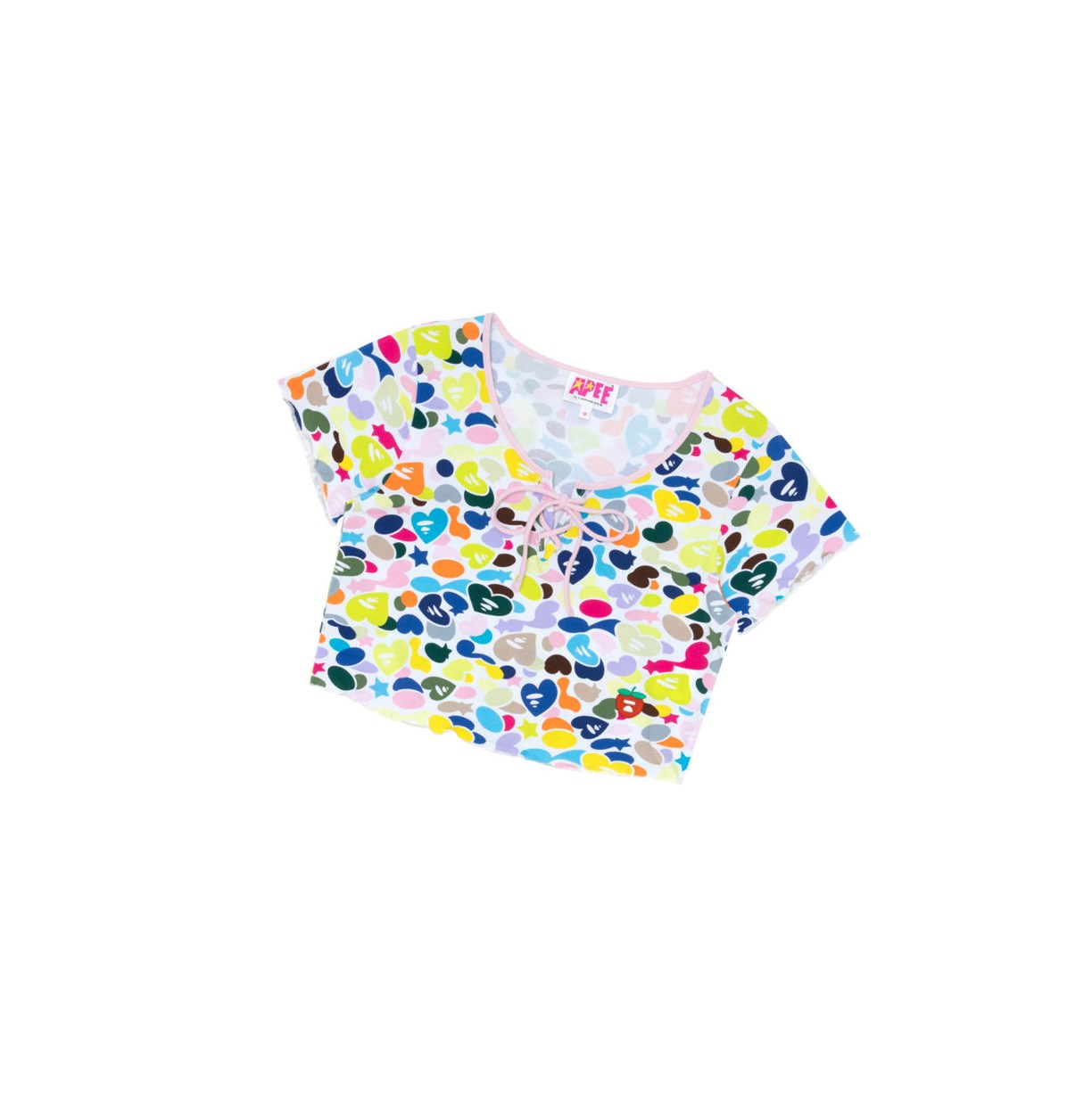 Blúzky A BATHING APE Bape Cipkovane-up Cropped Top Kratke Sleeve Damske Caise | 8104-AFQUC