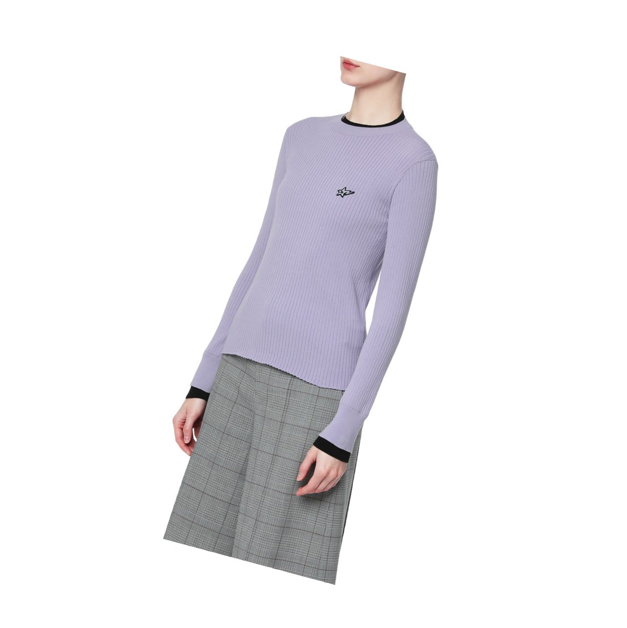 Blúzky A BATHING APE Bape Contrast Ribbed Svetrove Saty Crew Neck Knitwear Damske Lilac | 2184-VDRTM