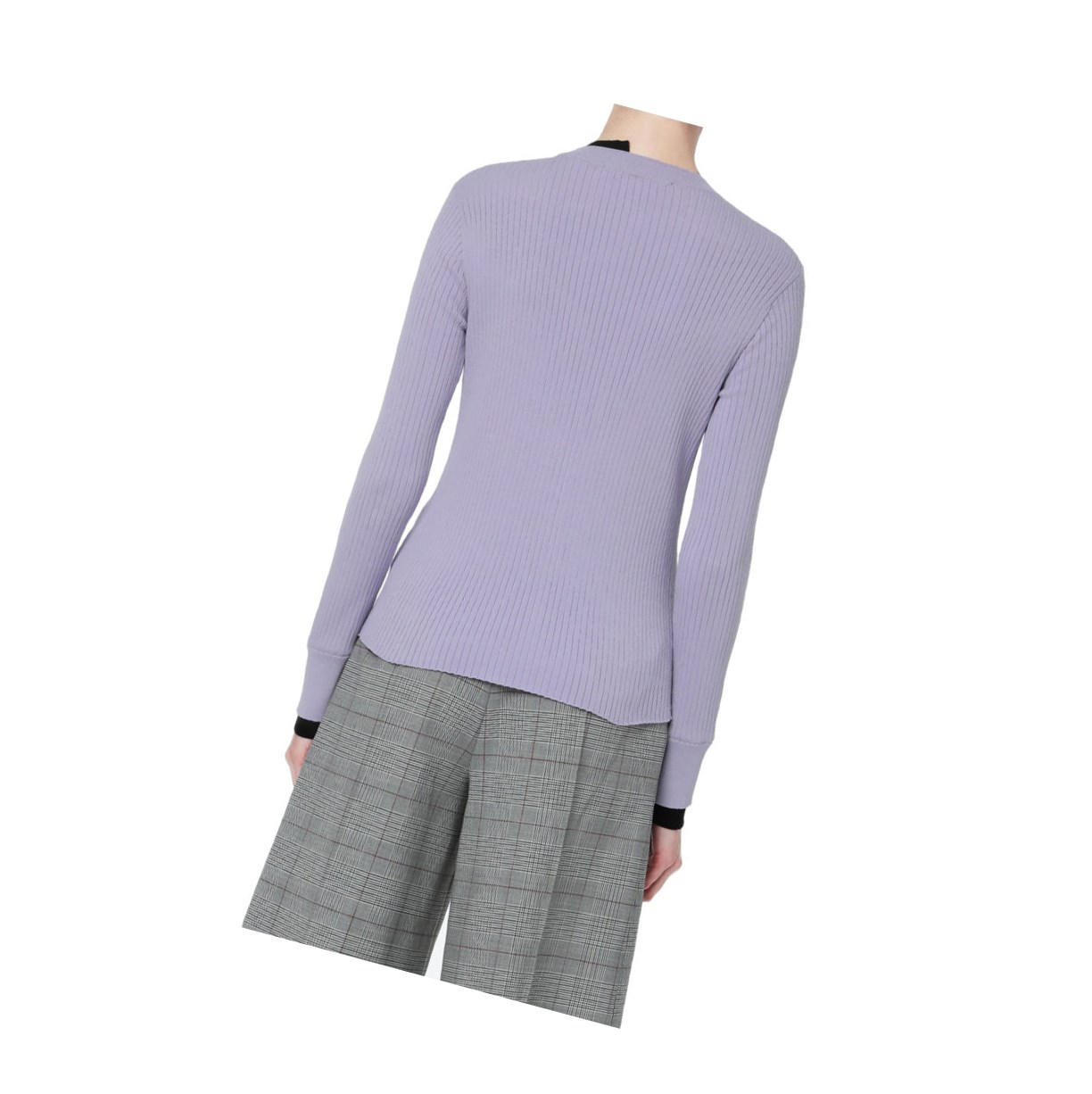 Blúzky A BATHING APE Bape Contrast Ribbed Svetrove Saty Crew Neck Knitwear Damske Lilac | 2184-VDRTM