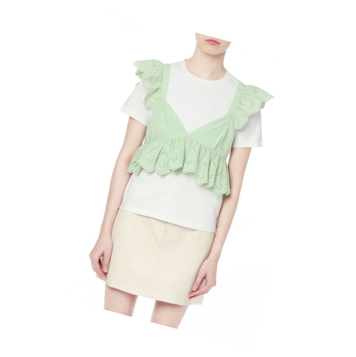 Blúzky A BATHING APE Bape Layered Top Kratke Sleeve Damske Biele | 8713-ZRJYX