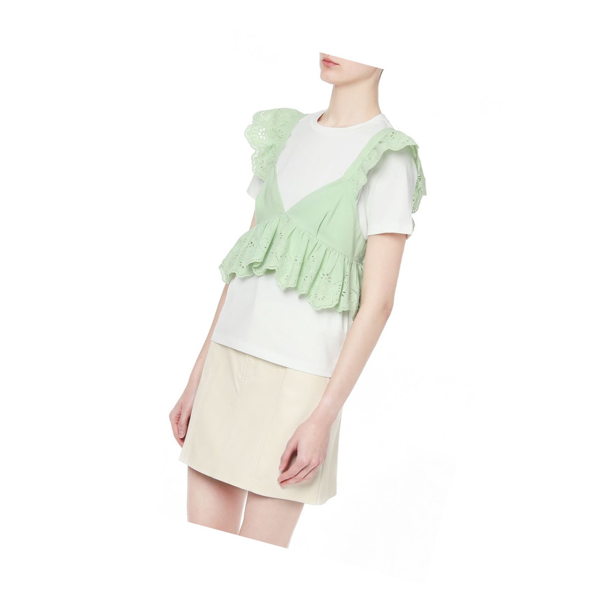 Blúzky A BATHING APE Bape Layered Top Kratke Sleeve Damske Biele | 8713-ZRJYX