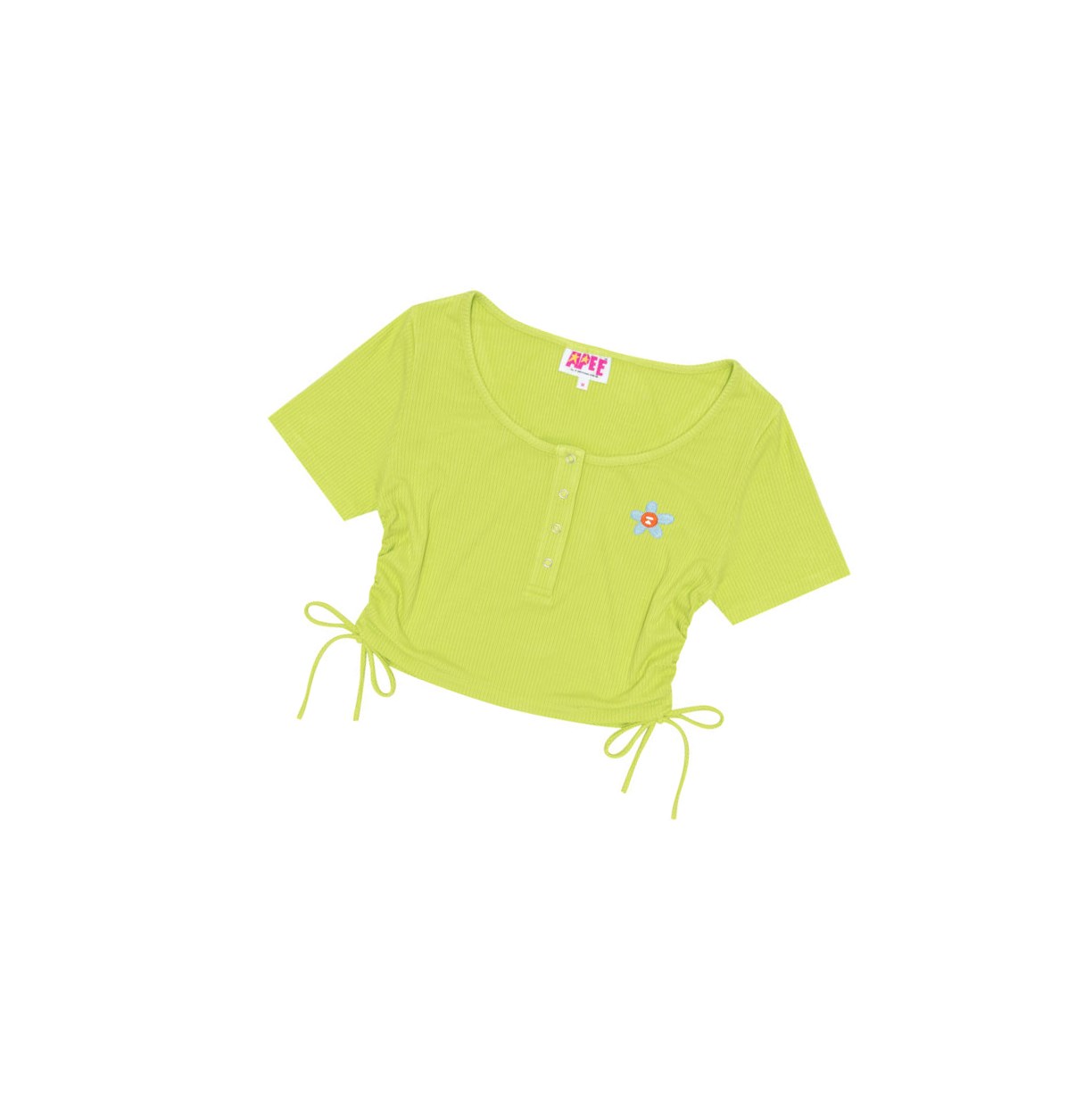 Blúzky A BATHING APE Bape Logo Drawstring Cropped Top Kratke Sleeve Damske Svetlo Zelene | 0412-VKECL