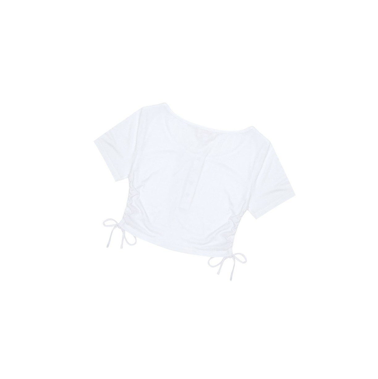 Blúzky A BATHING APE Bape Logo Drawstring Cropped Top Kratke Sleeve Damske Biele | 9462-LIZKJ