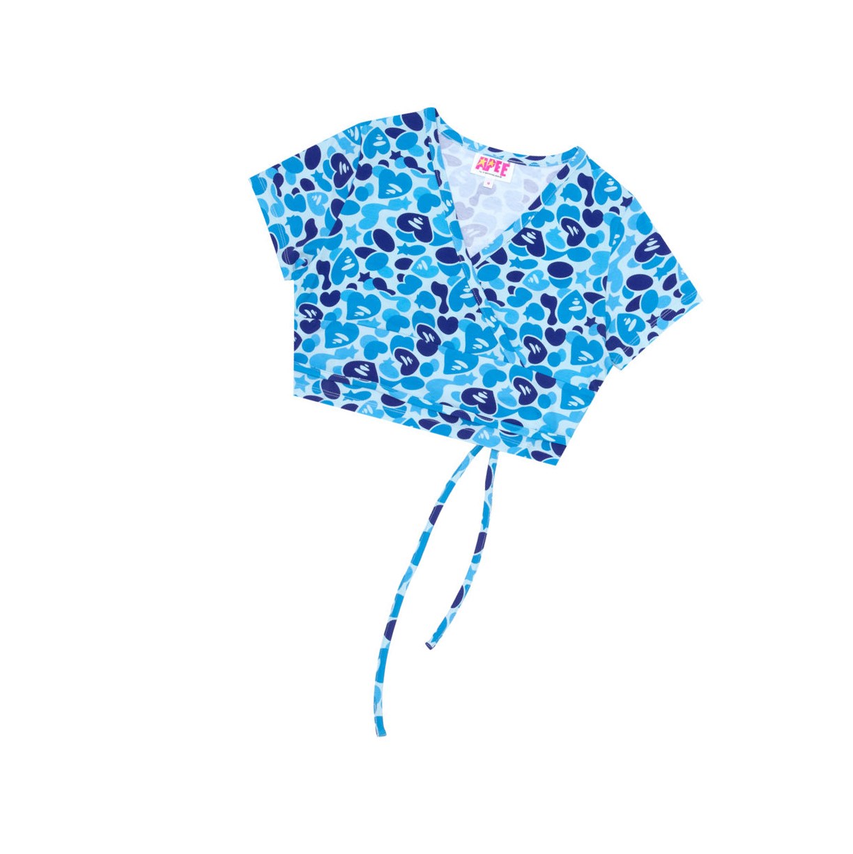 Blúzky A BATHING APE Bape Printed Top Kratke Sleeve Damske Modre | 1879-MPHBS