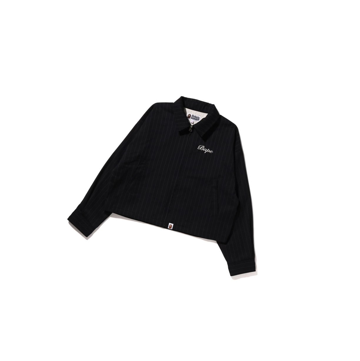 Bundy A BATHING APE Bape B.A Applique Pin Striped Zip Damske Čierne | 5431-BLDER