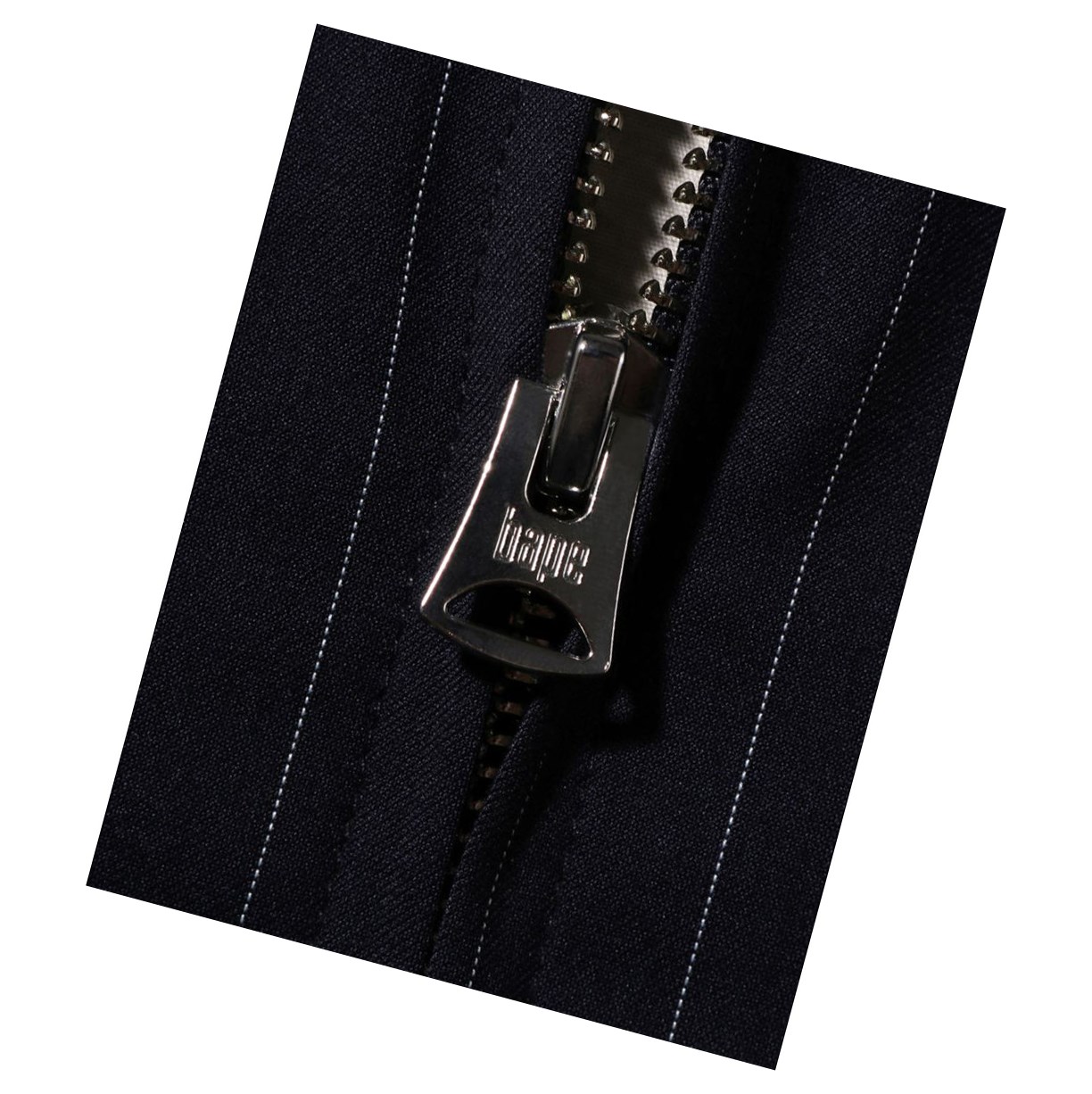 Bundy A BATHING APE Bape B.A Applique Pin Striped Zip Damske Modre | 6253-TQOHC