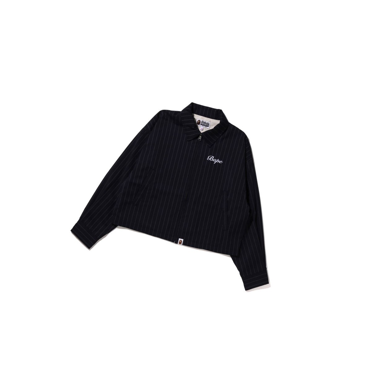 Bundy A BATHING APE Bape B.A Applique Pin Striped Zip Damske Modre | 6253-TQOHC