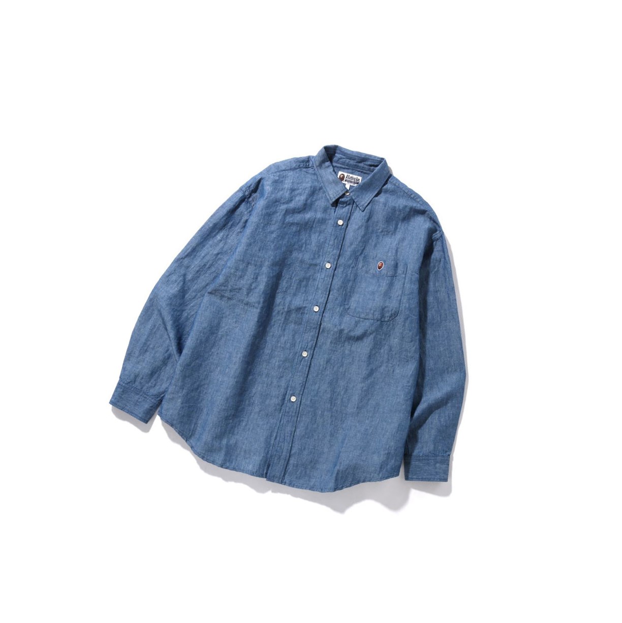 Kosele A BATHING APE Bape Chambray Loose Fit Long Sleeve Panske Modre | 2156-HGIDO