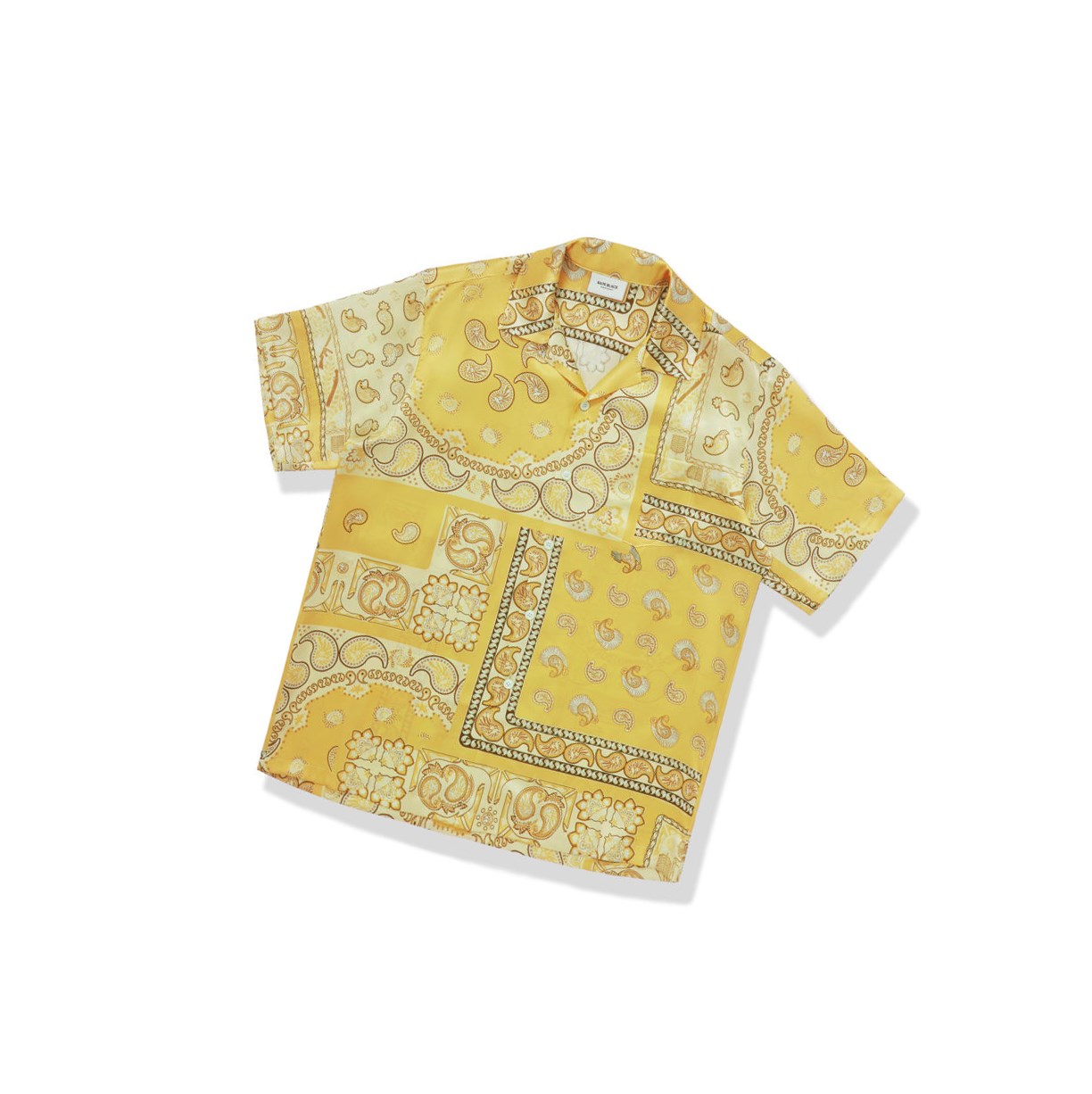 Kosele A BATHING APE Bape Paisley Print Kratke Sleeve Panske Žlté | 6548-IXOUE
