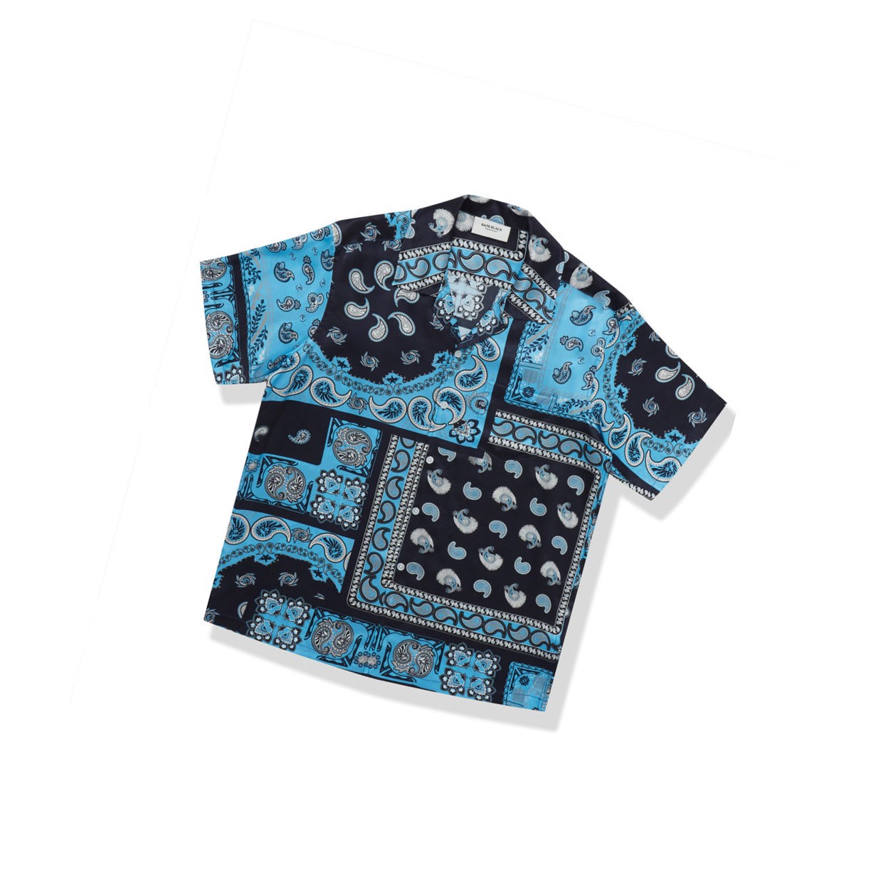 Kosele A BATHING APE Bape Paisley Print Kratke Sleeve Panske Modre | 7310-CNWHJ
