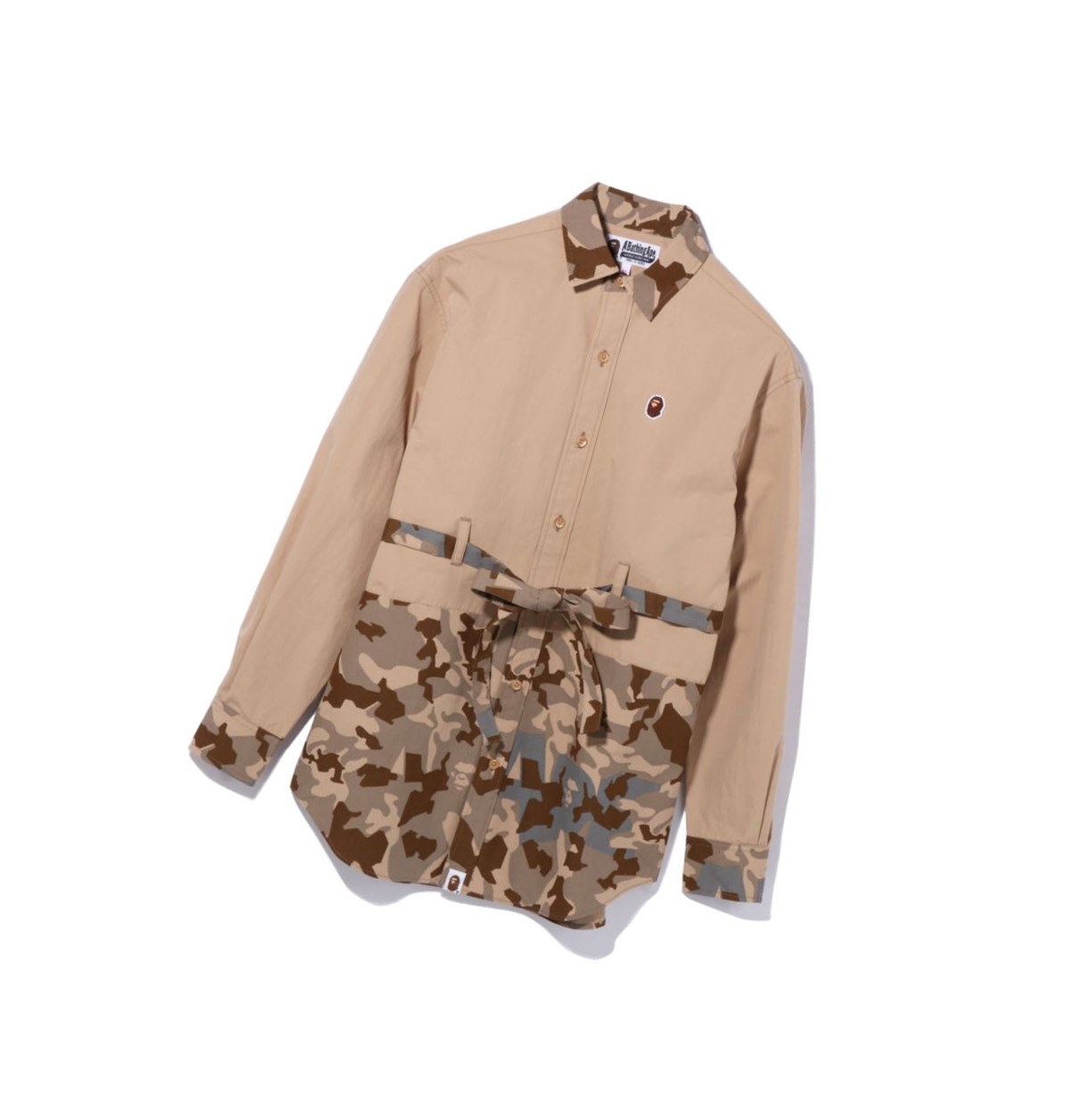 Kosele A BATHING APE Bape Sand Camo A Bathing Ape Oversized Long Sleeve Damske Béžové | 6835-XMJAT