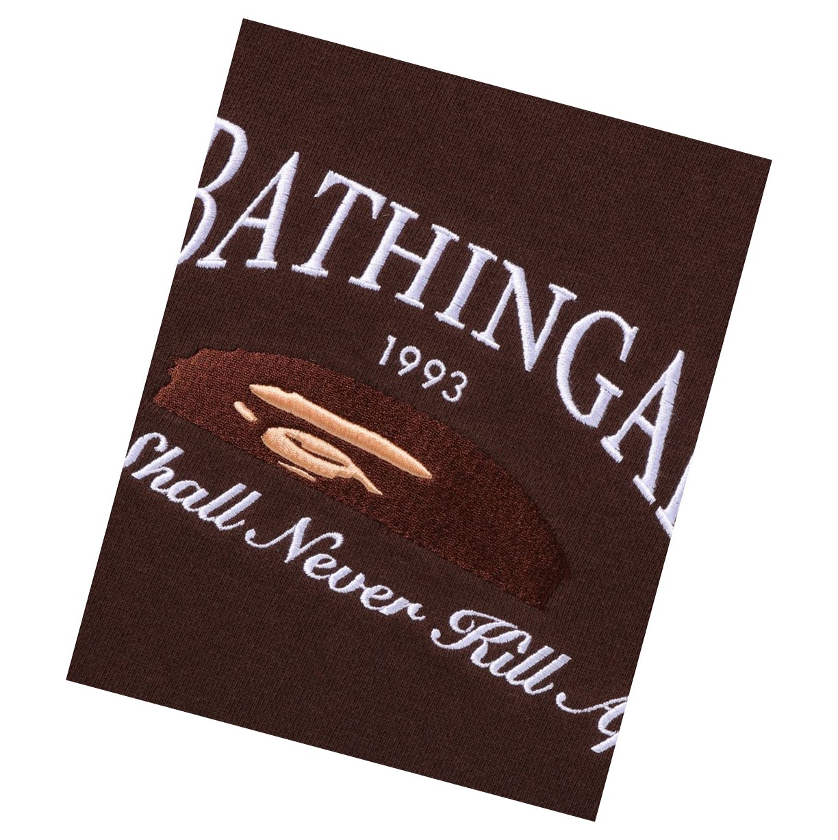 Mikiny A BATHING APE Bape A Bathing Ape Embroidery Oversized Crewneck Damske Hnede | 7901-HPATZ