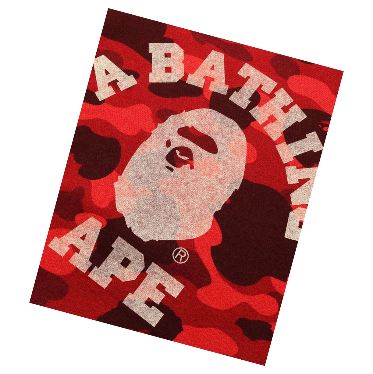 Mikiny A BATHING APE Bape College Crazy Color Camo Raglan Crewneck Damske Červené | 9068-KNRQJ