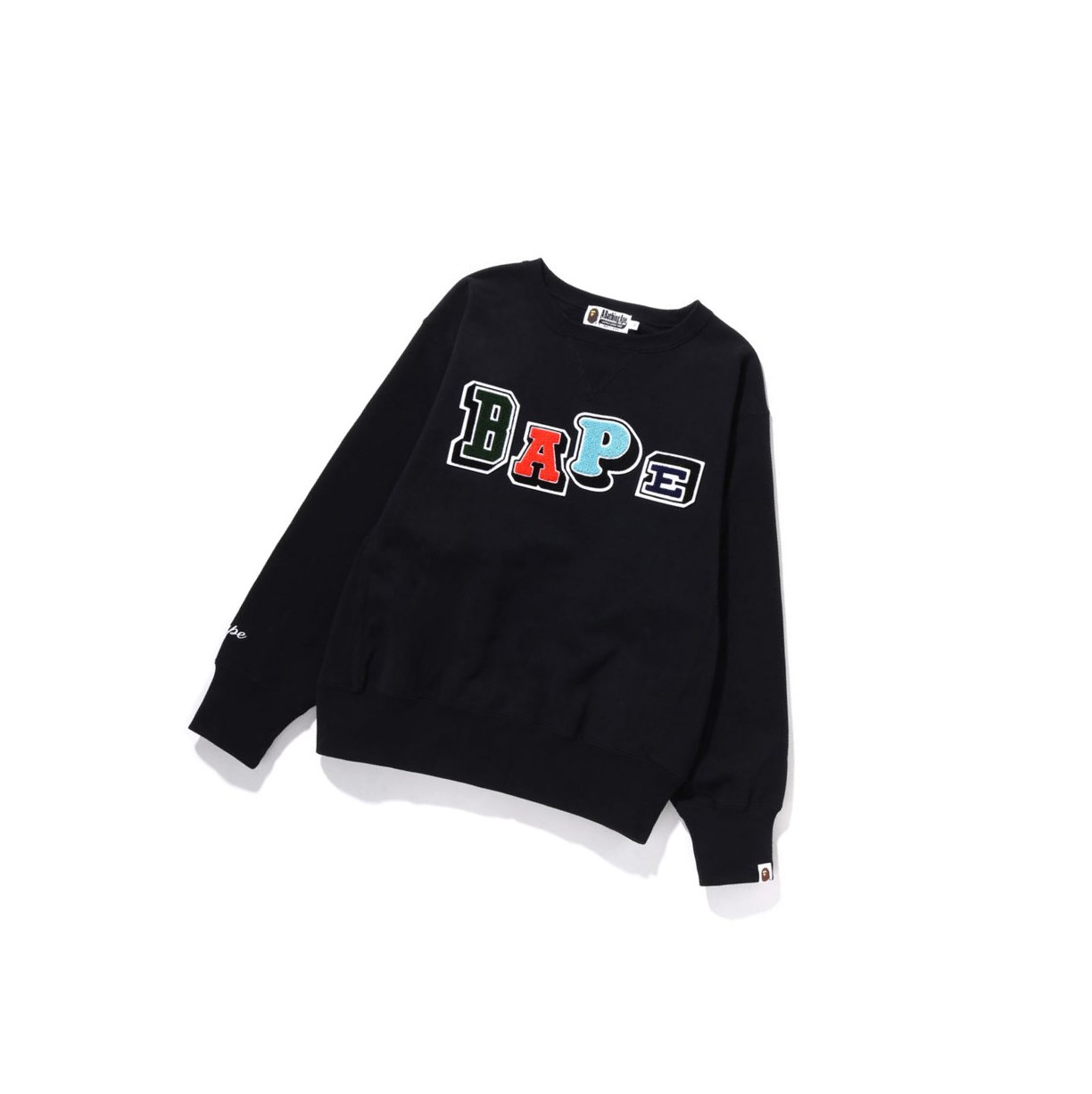 Mikiny A BATHING APE Bape Multi Fonts Siroke Topanky Crewneck Damske Čierne | 2167-HXWAP