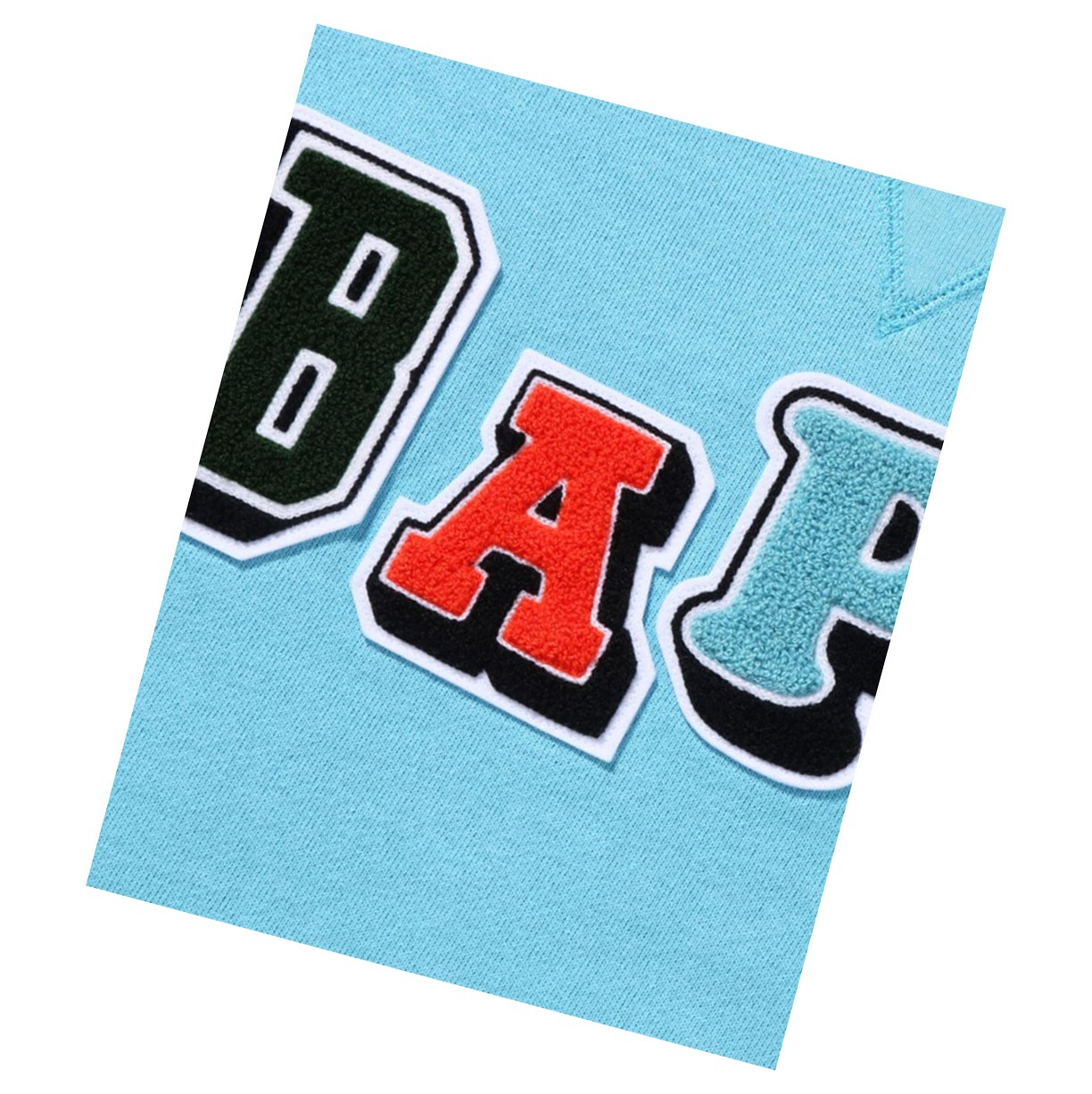 Mikiny A BATHING APE Bape Multi Fonts Siroke Topanky Crewneck Damske Svetlo Modre | 6941-GRASJ