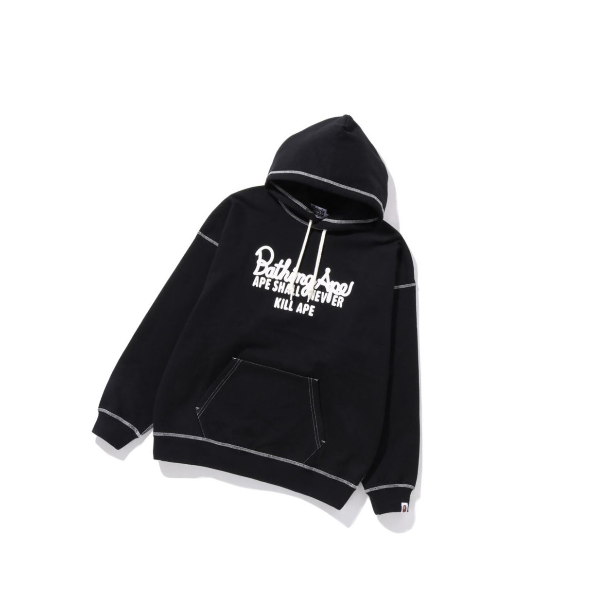 Mikiny S Kapucňou A BATHING APE Bape Color Stitching Oversized Pullover Damske Čierne | 2506-NGFSB