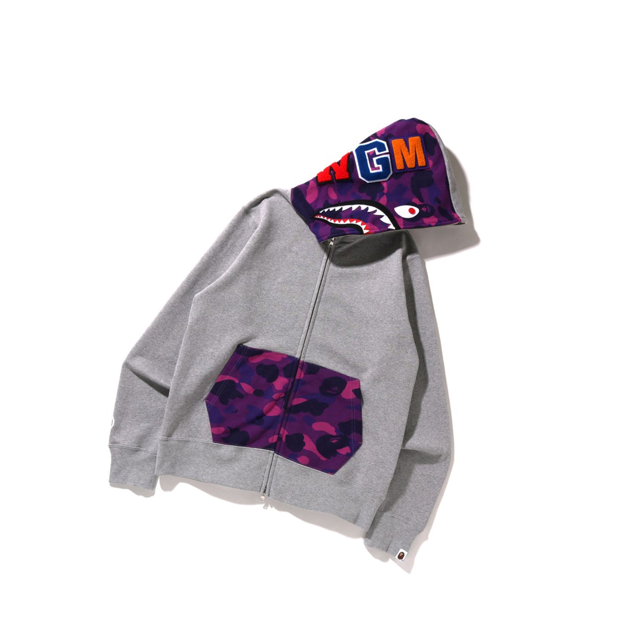 Mikiny S Kapucňou A BATHING APE Bape Color Camo Shark Full Zip Throughs Panske Svetlo Siva | 9728-OKTEG