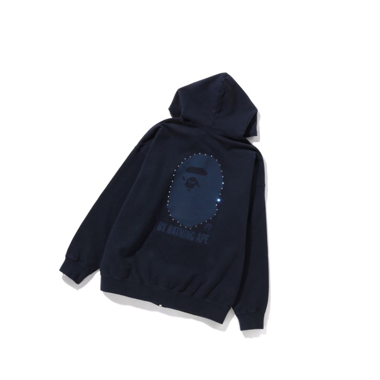 Mikiny S Kapucňou A BATHING APE Bape Crystal By Bathing Overdyed Oversized Full Zip Damske Námornícka Modrá Modre | 3940-CAKFD