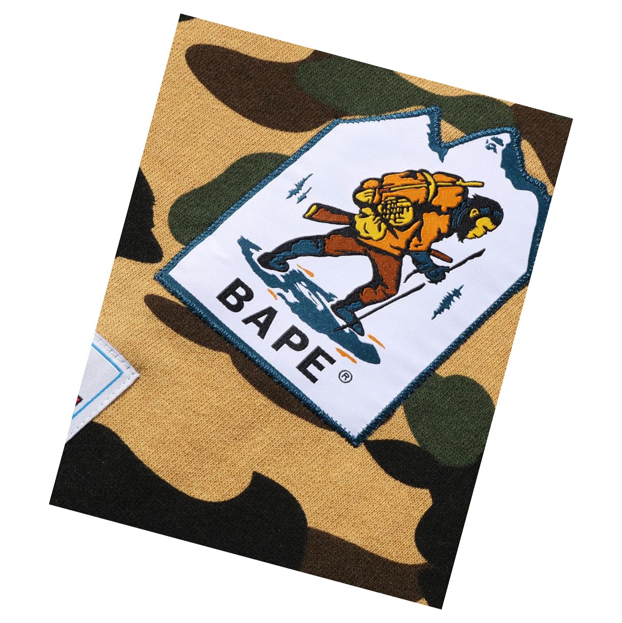 Mikiny S Kapucňou A BATHING APE Bape Multi Label 1st Camo Oversized Damske Žlté | 0864-JBXPU