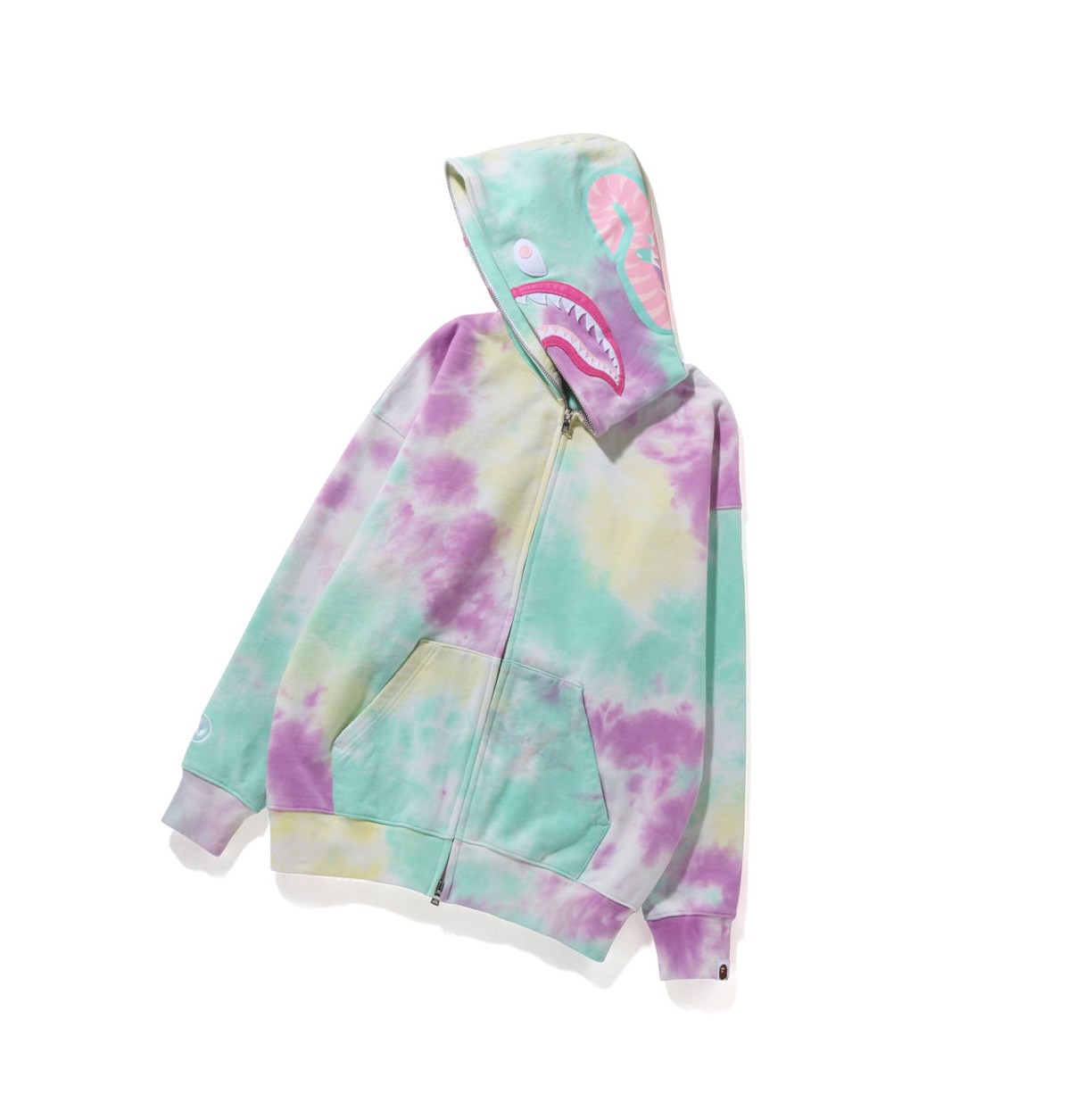 Mikiny S Kapucňou A BATHING APE Bape Tie-dye Shark Oversized Full Zip Throughs Damske Caise | 9241-ACVIX