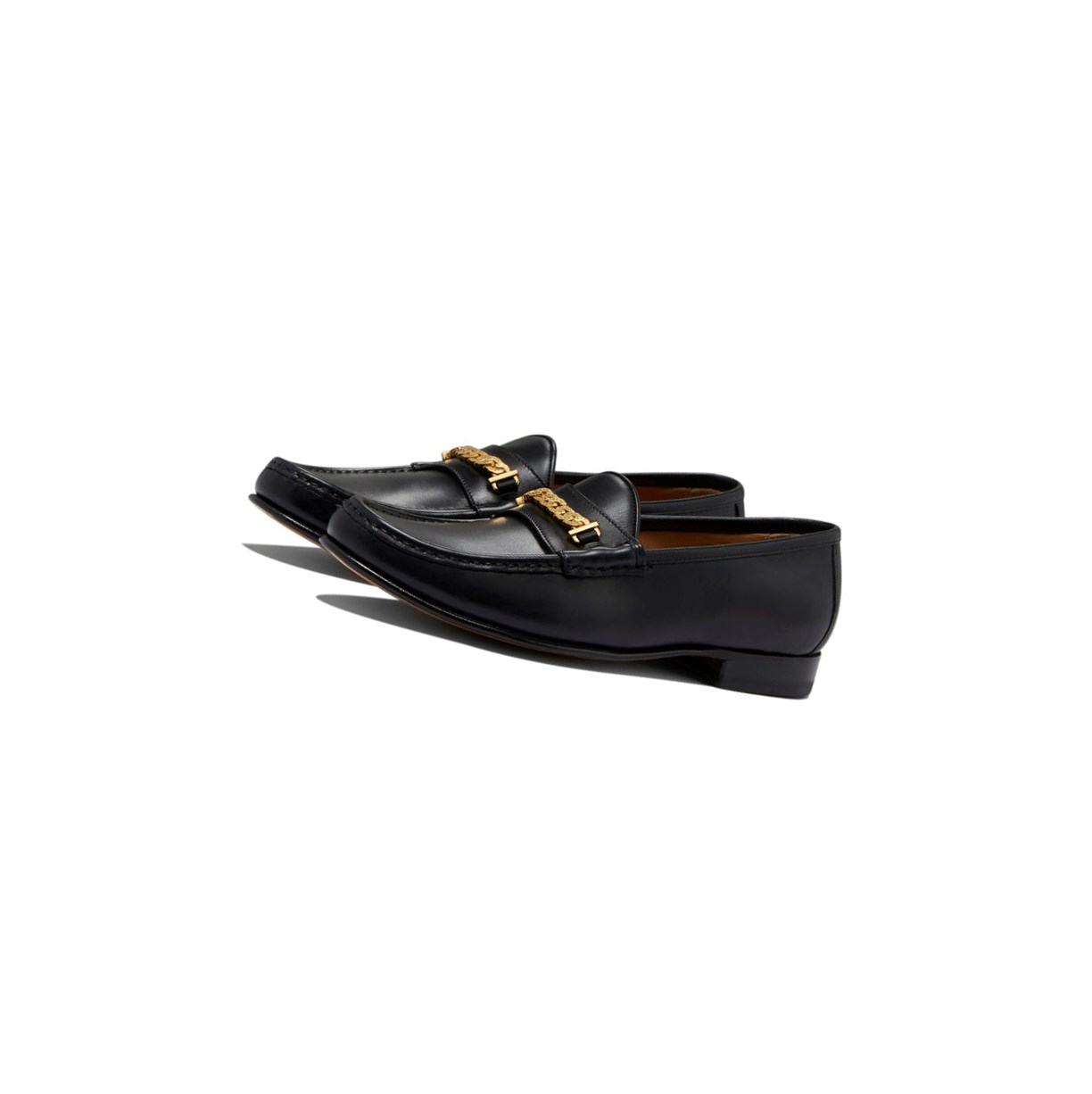 Mokasiny A BATHING APE Bape Gold Chained Loafers & Moccasins Panske Čierne | 0851-ELHAW