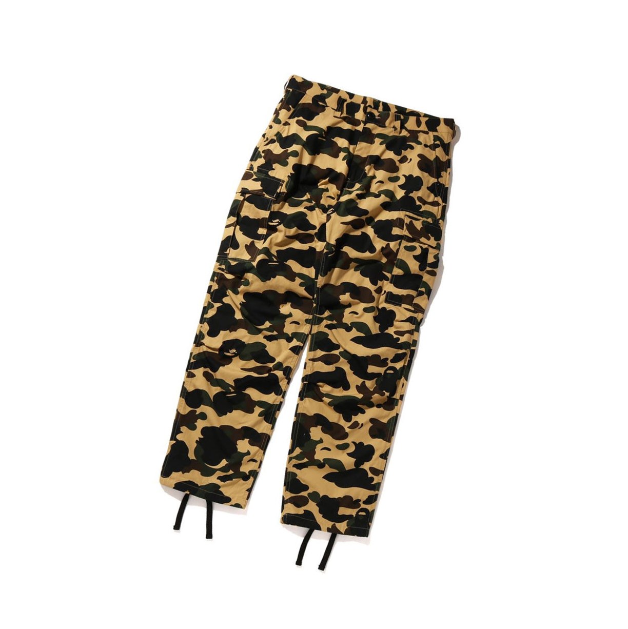 Nohavice A BATHING APE Bape 1st Camo Cargo Long Panske Žlté | 6152-GJUOY