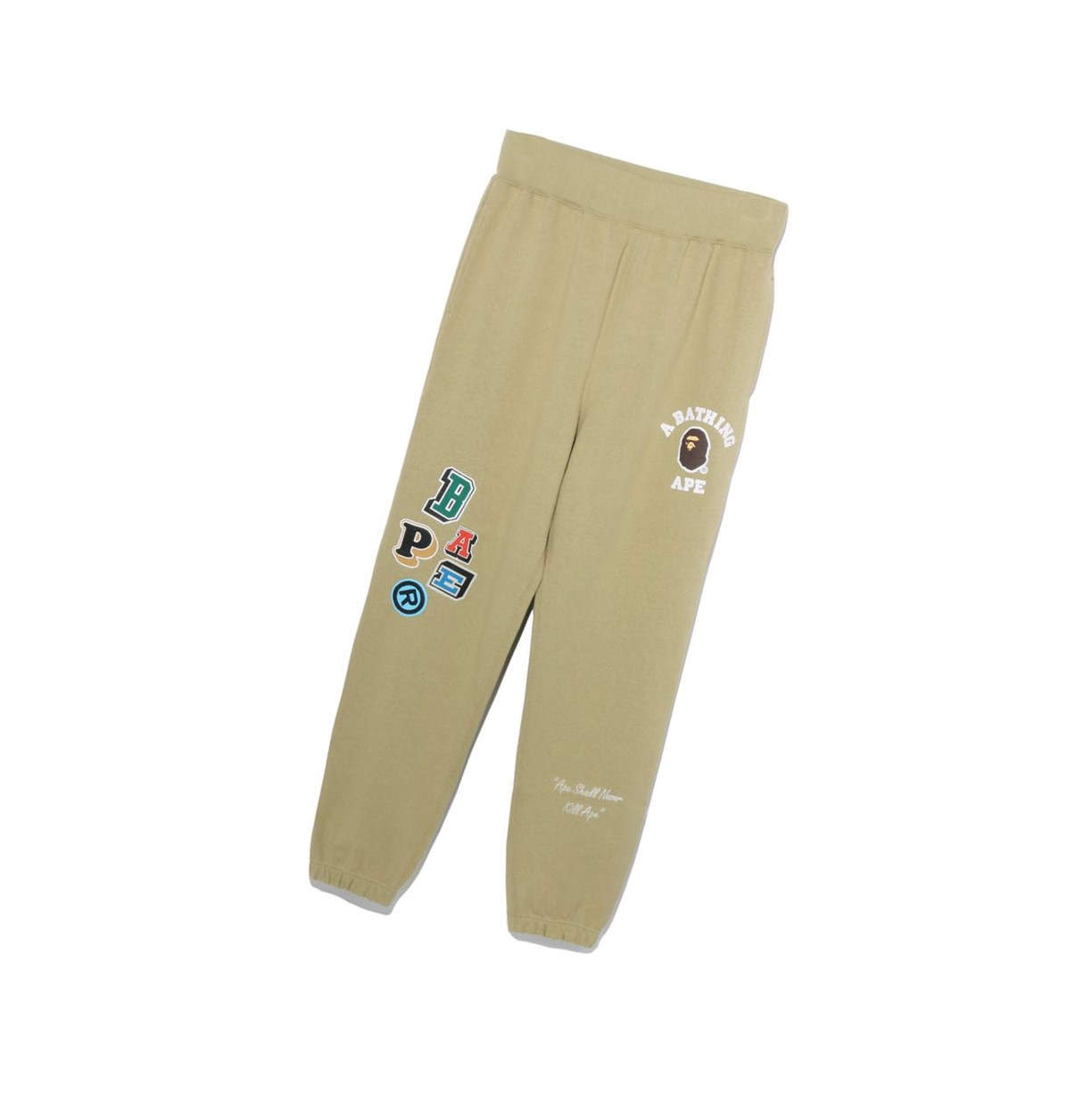 Nohavice A BATHING APE Bape Multi Fonts Long Panske Béžové | 8345-MYUGV