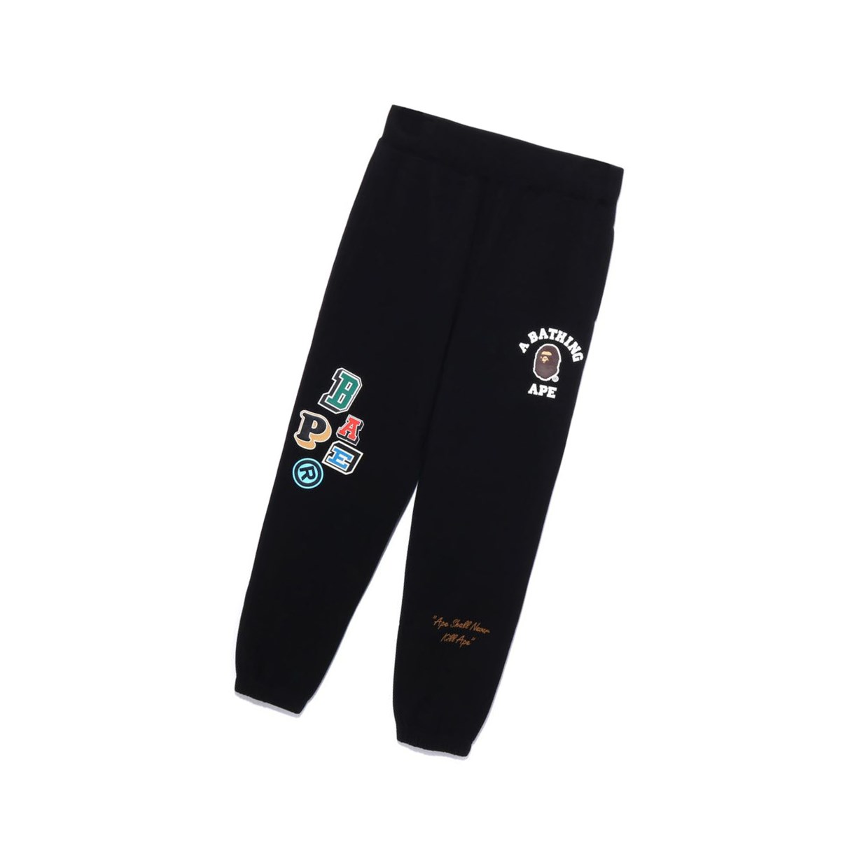 Nohavice A BATHING APE Bape Multi Fonts Long Panske Čierne | 8752-IHQBA