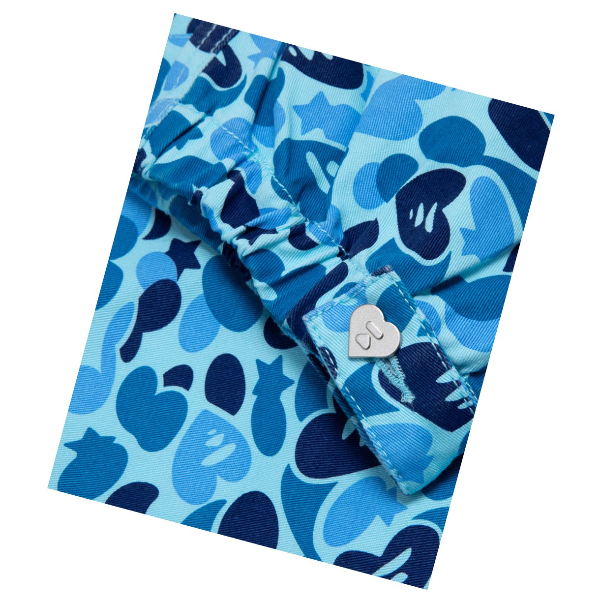 Nohavice A BATHING APE Bape Printed Cargo Long Damske Svetlo Modre | 9173-BYNSZ