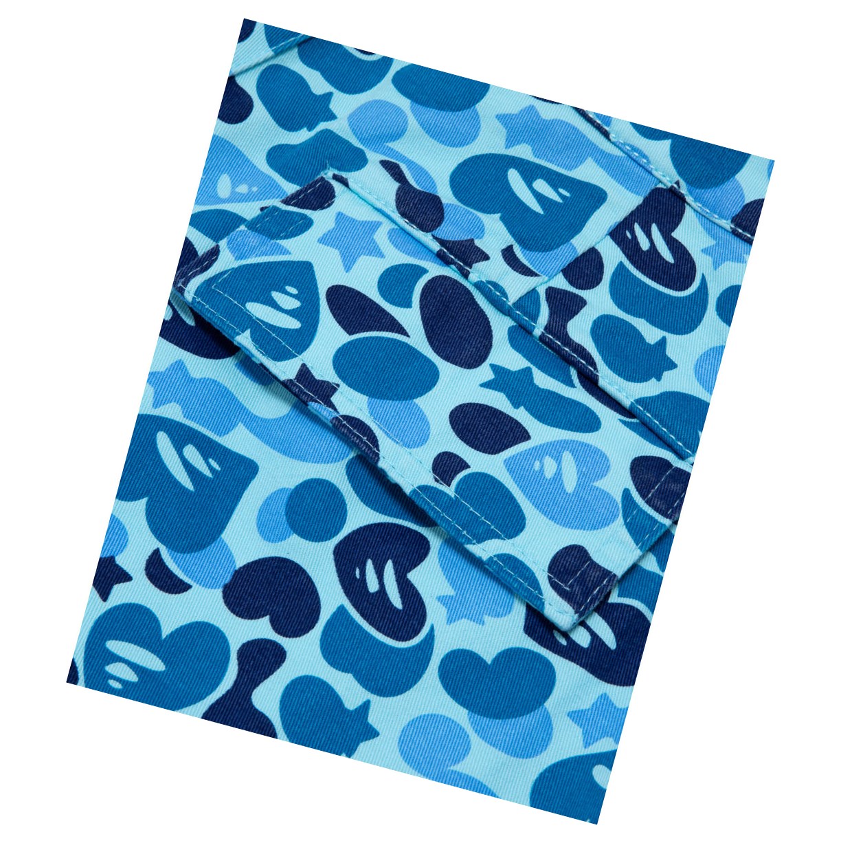 Nohavice A BATHING APE Bape Printed Cargo Long Damske Svetlo Modre | 9173-BYNSZ