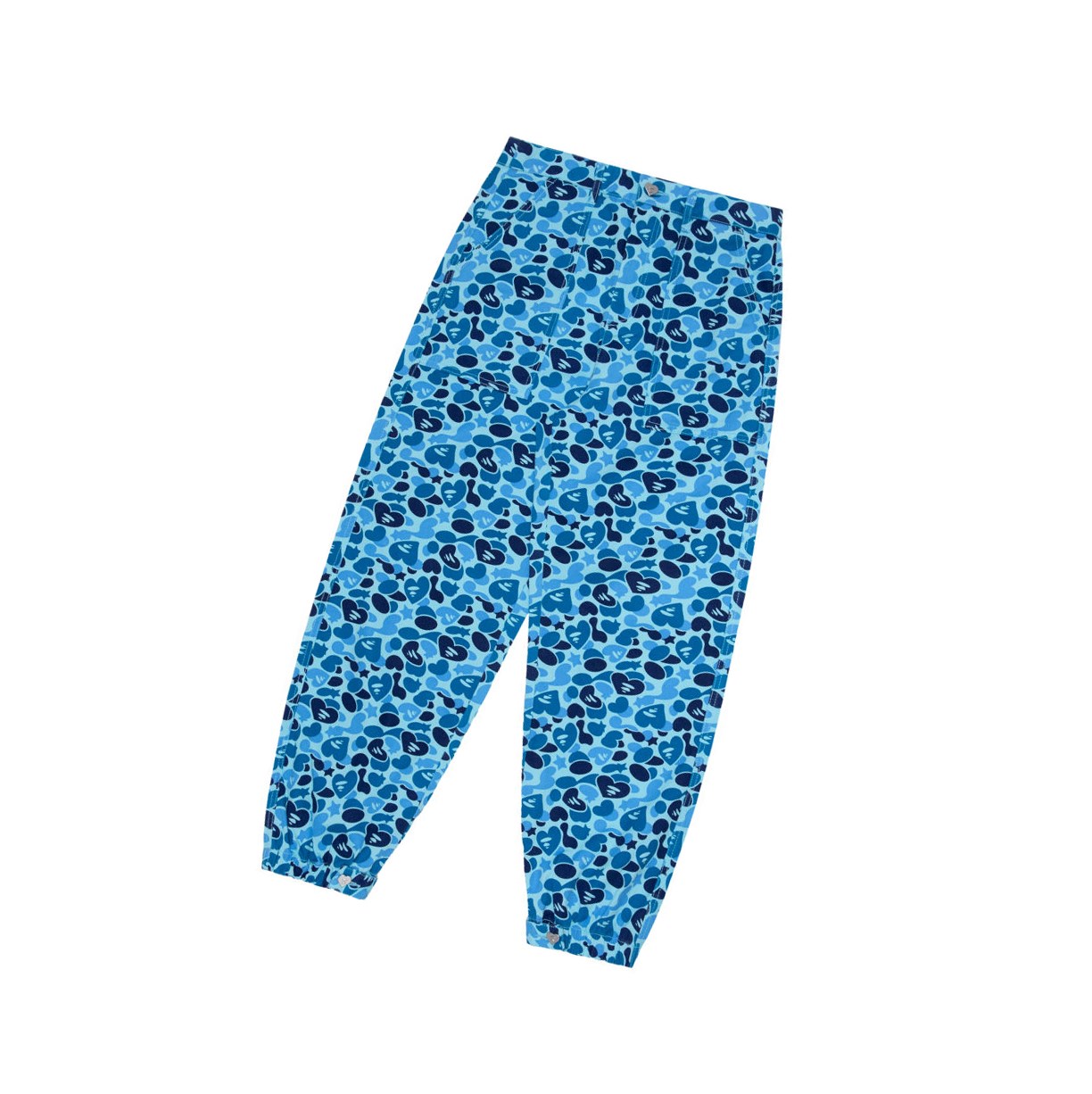 Nohavice A BATHING APE Bape Printed Cargo Long Damske Svetlo Modre | 9173-BYNSZ