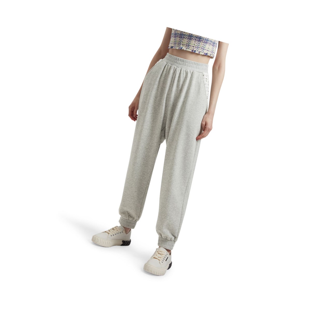 Nohavice A BATHING APE Bape Relaxed Long Damske Siva | 8730-WOIVC