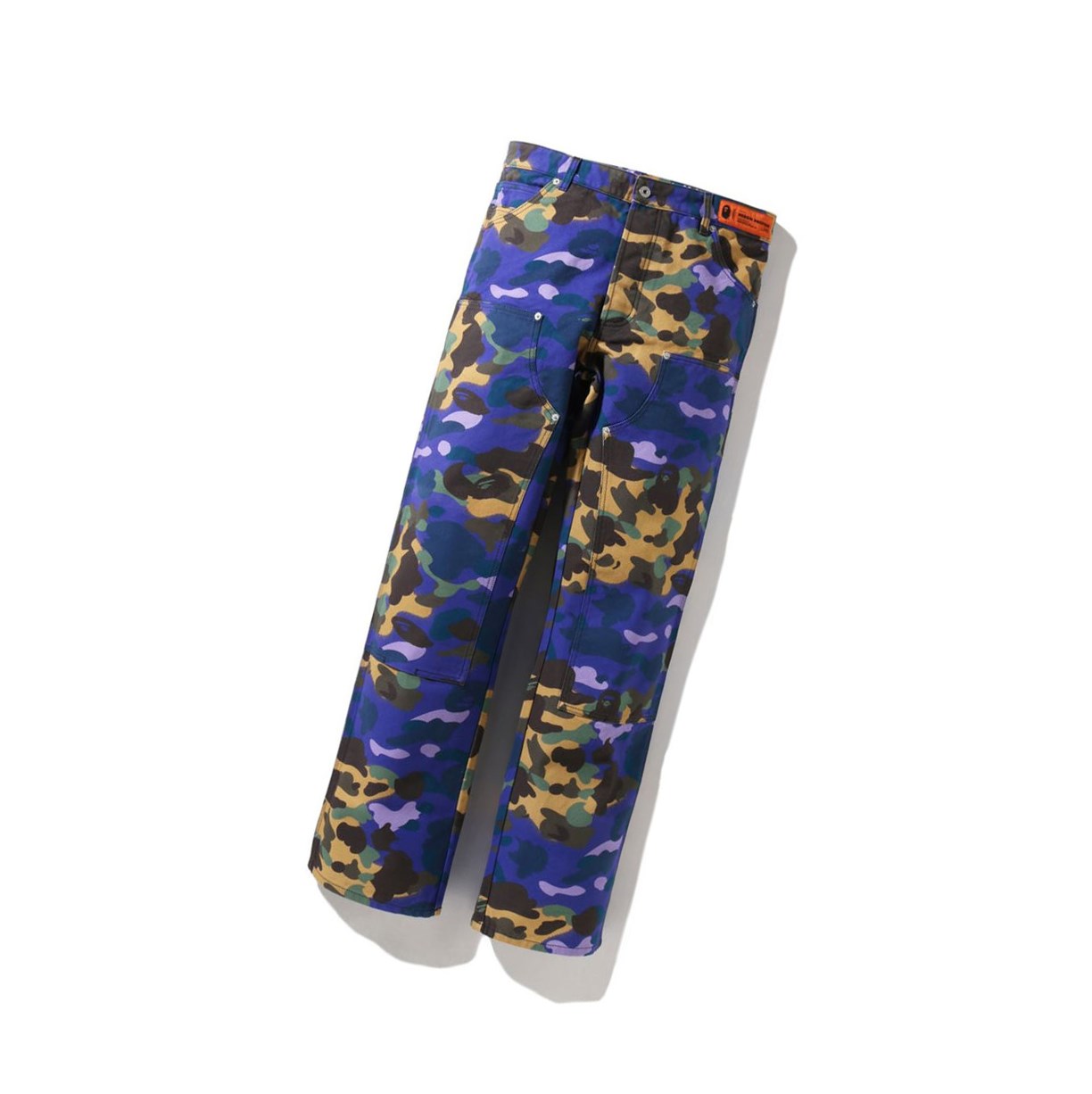 Nohavice A BATHING APE Bape X Heron Preston Mix 1st Camo Duck Painter M3 Long Panske Nachový | 9346-YGXLJ