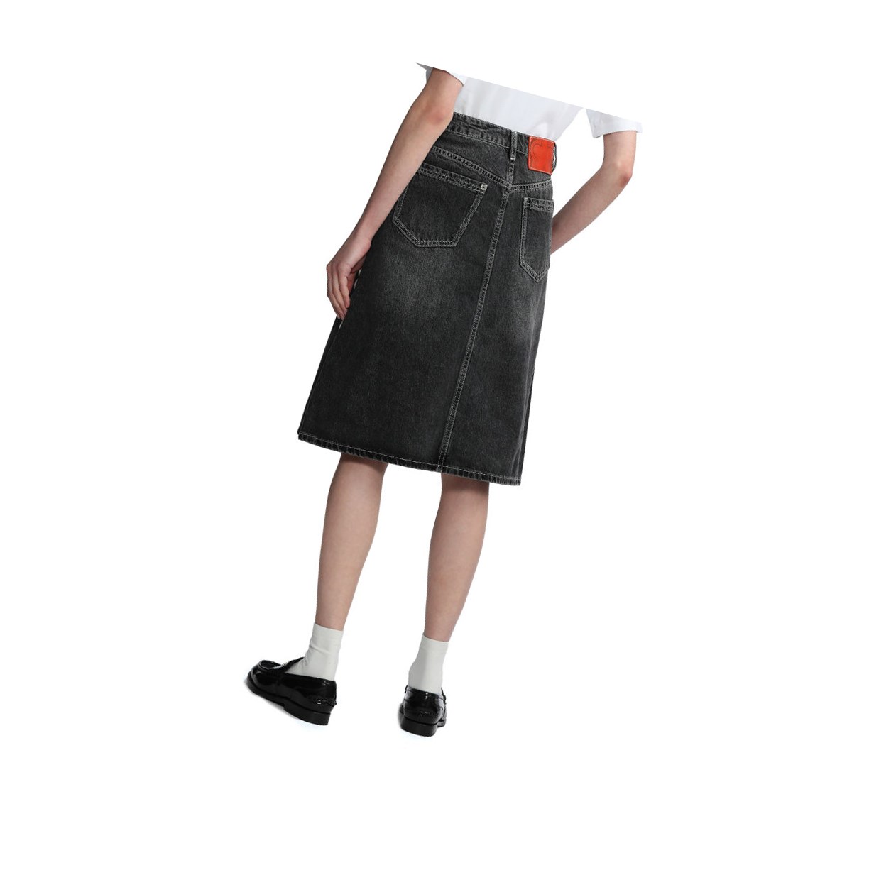 Sukne A BATHING APE Bape High-waisted Denim Knee Length Damske Čierne | 7289-FGKNI