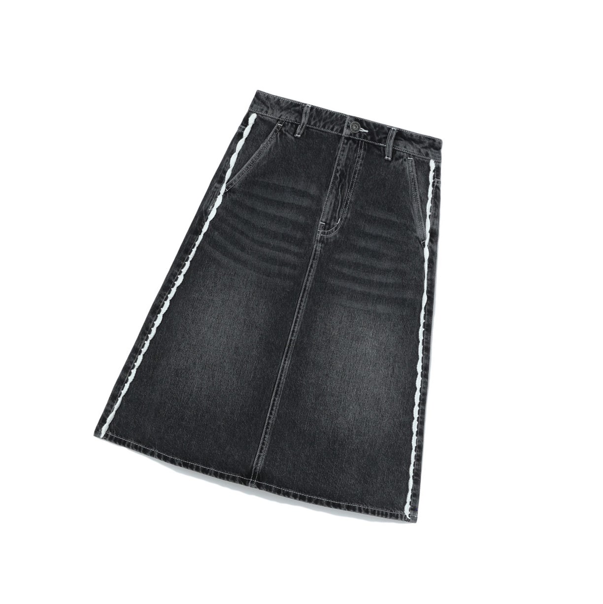 Sukne A BATHING APE Bape High-waisted Denim Knee Length Damske Čierne | 7289-FGKNI