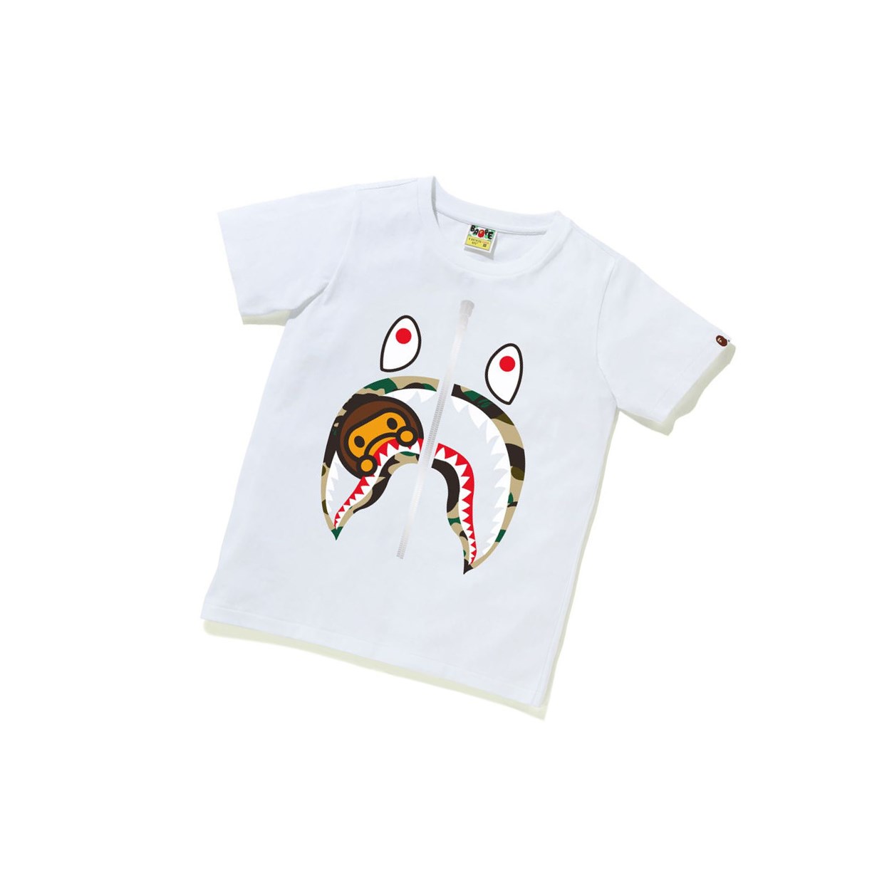 Tricko A BATHING APE Bape 1st Camo Milo Shark Tee Kratke Sleeve Damske Biele | 4275-RMPOQ