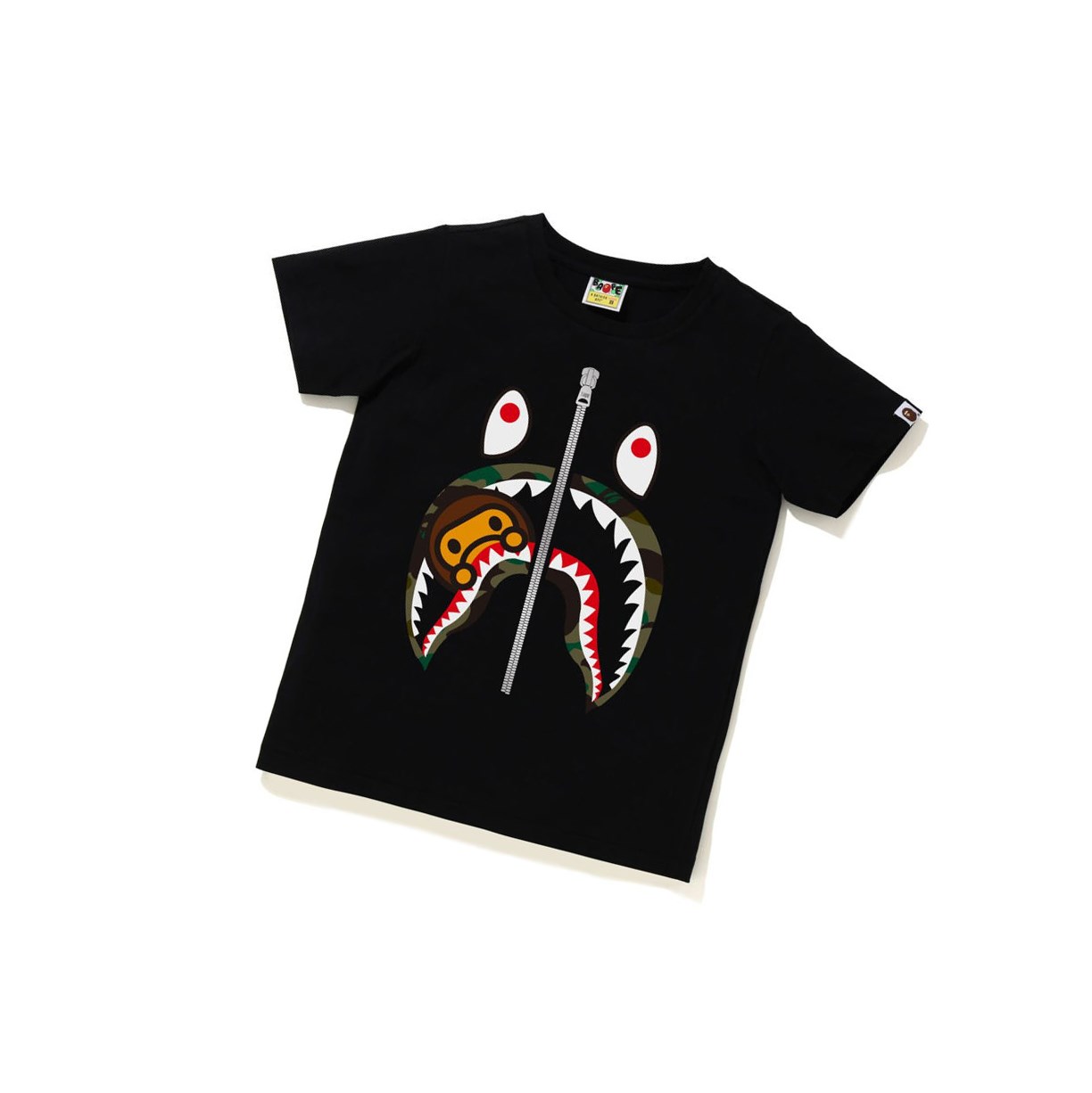 Tricko A BATHING APE Bape 1st Camo Milo Shark Tee Kratke Sleeve Damske Čierne | 4673-ZBWNK