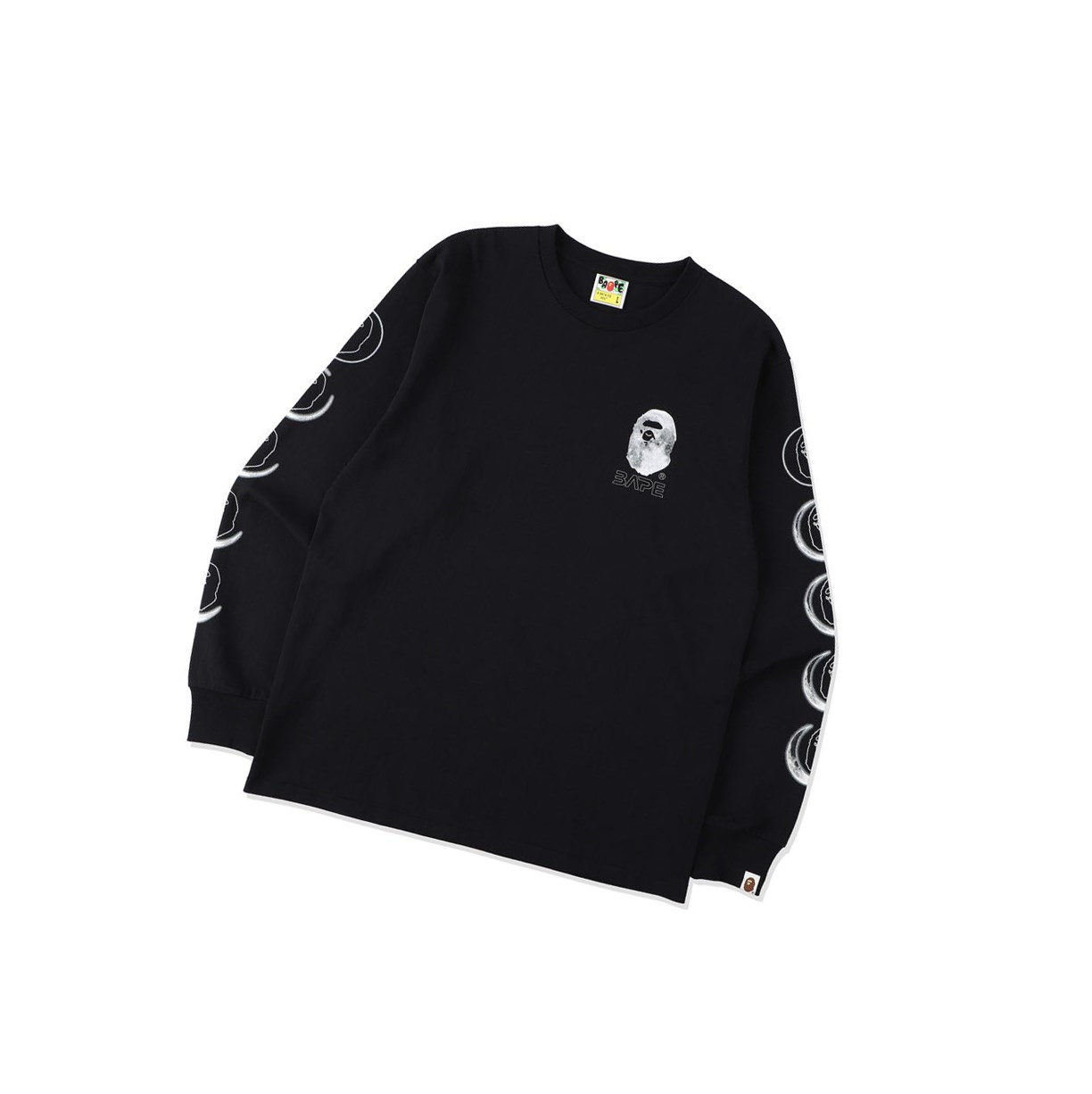 Tricko A BATHING APE Bape Ape Head Moon Long Sleeve Tee Long Sleeve Panske Čierne | 5679-EVBCF