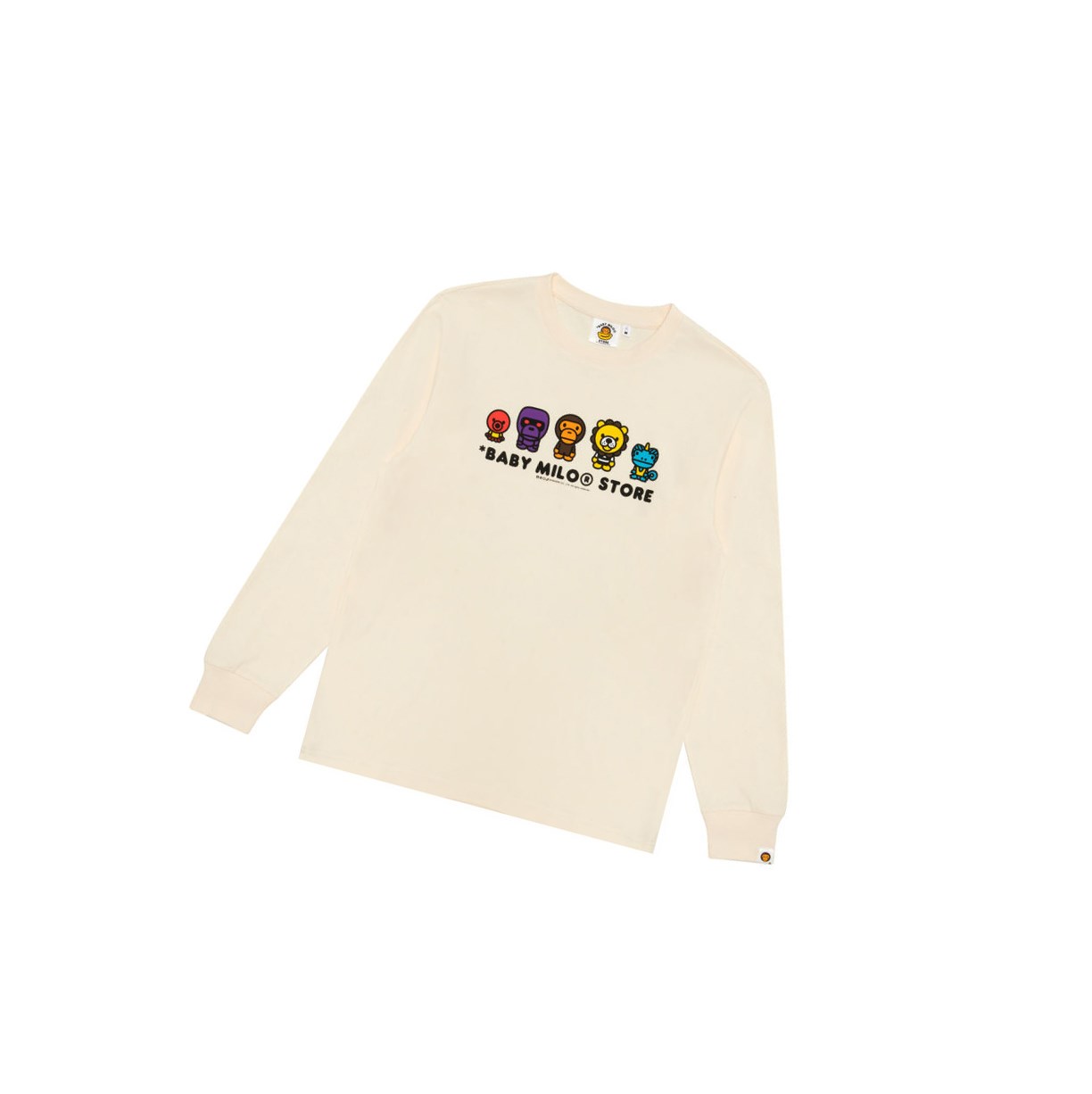 Tricko A BATHING APE Bape Baby Milo Tee Long Sleeve Panske Biele | 6753-MSYNP