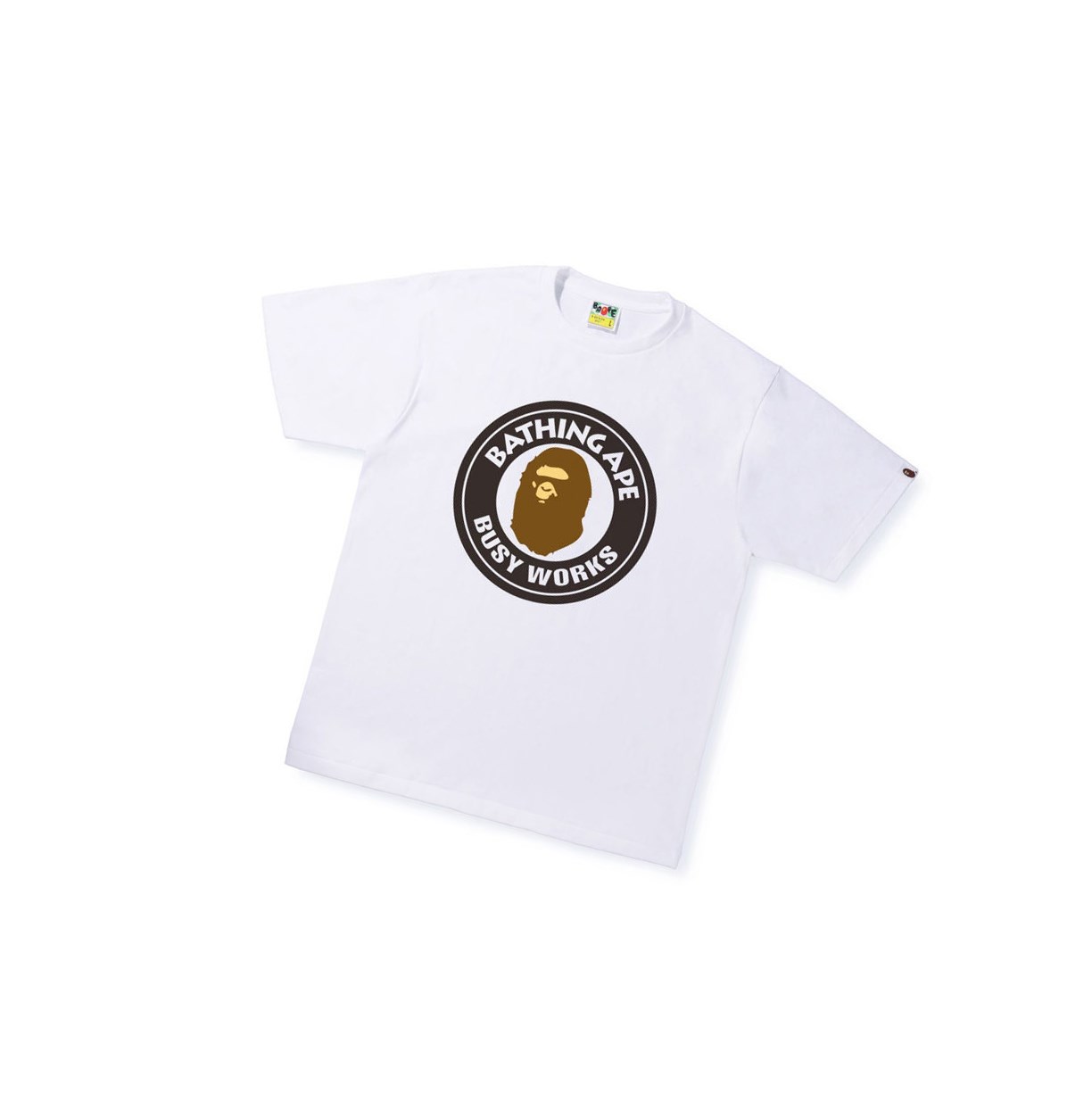 Tricko A BATHING APE Bape Busy Works Tee Kratke Sleeve Panske Biele | 0128-RHVSI
