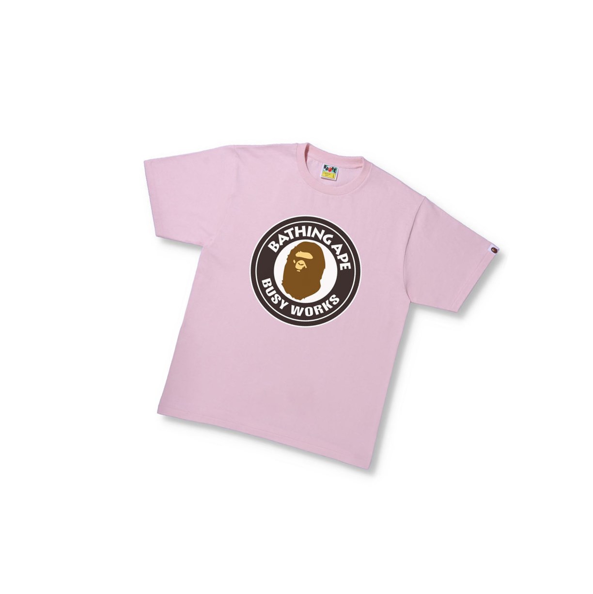 Tricko A BATHING APE Bape Busy Works Tee Kratke Sleeve Panske Ruzove | 5146-JVWOU
