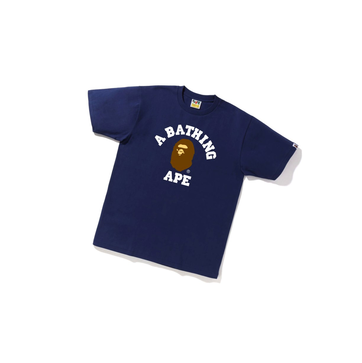 Tricko A BATHING APE Bape College Tee Kratke Sleeve Panske Námornícka Modrá Modre | 6519-OVYQR