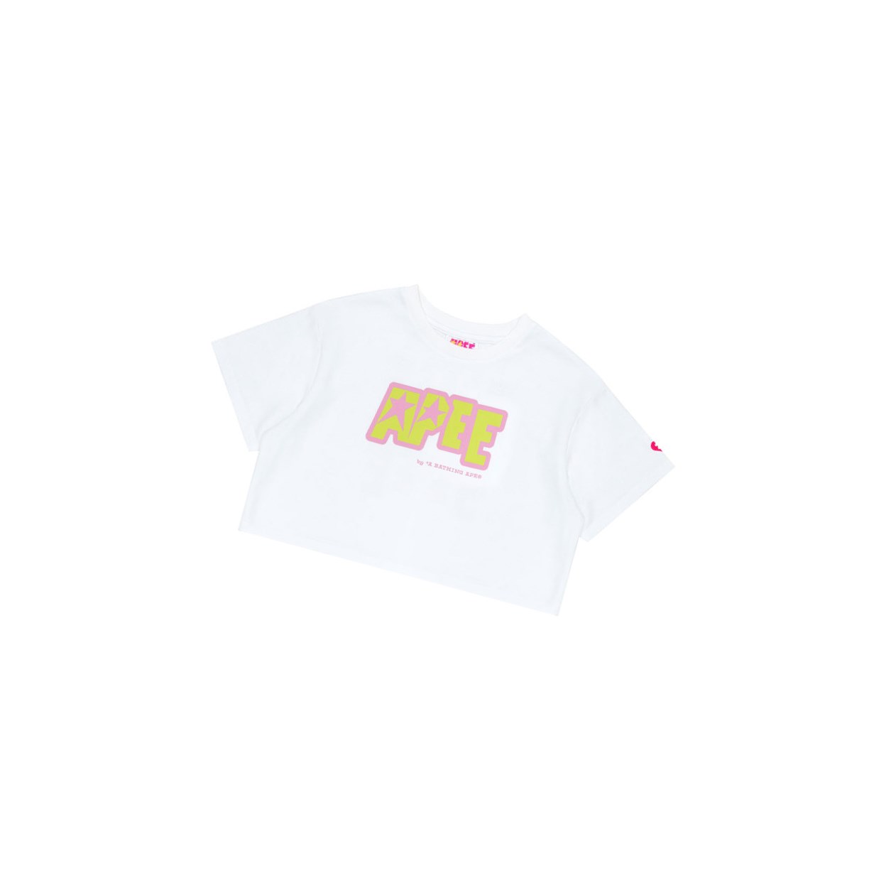 Tricko A BATHING APE Bape Double Logo Cropped Tee Kratke Sleeve Damske Biele | 1920-GLCRD